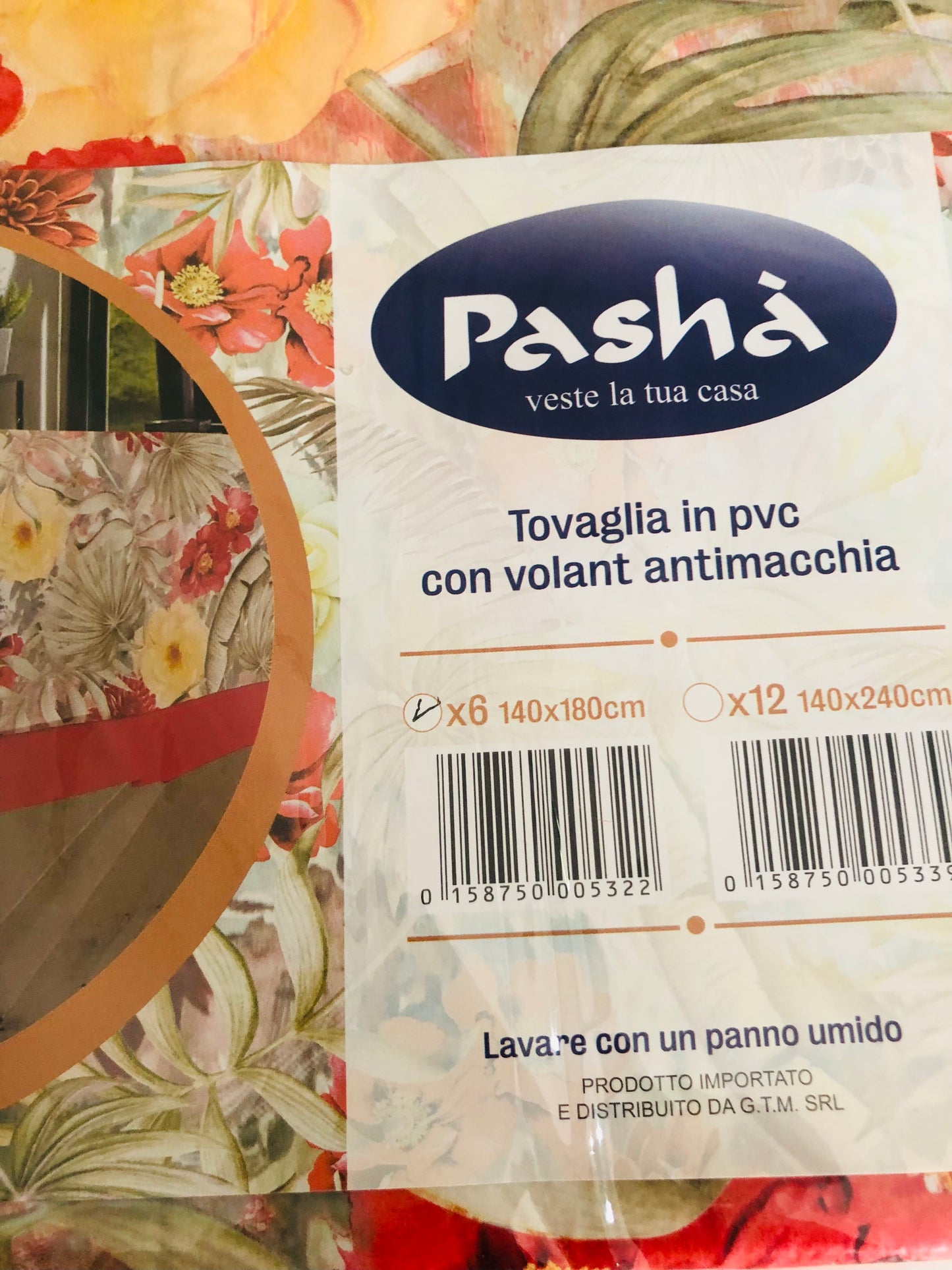 Tovaglia da tavola plastificata rettangolare x6 con volant