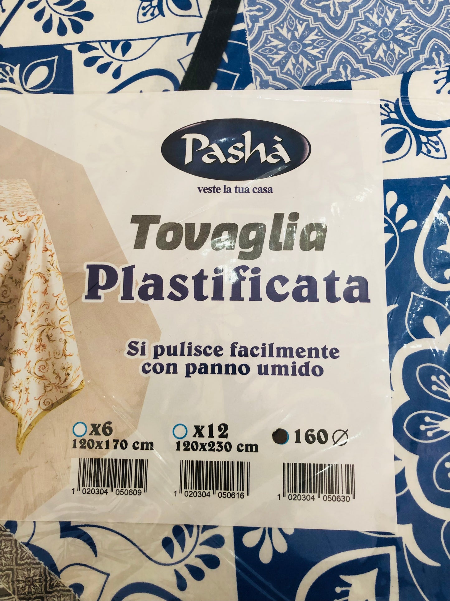 Tovaglia da tavola rotonda plastificata