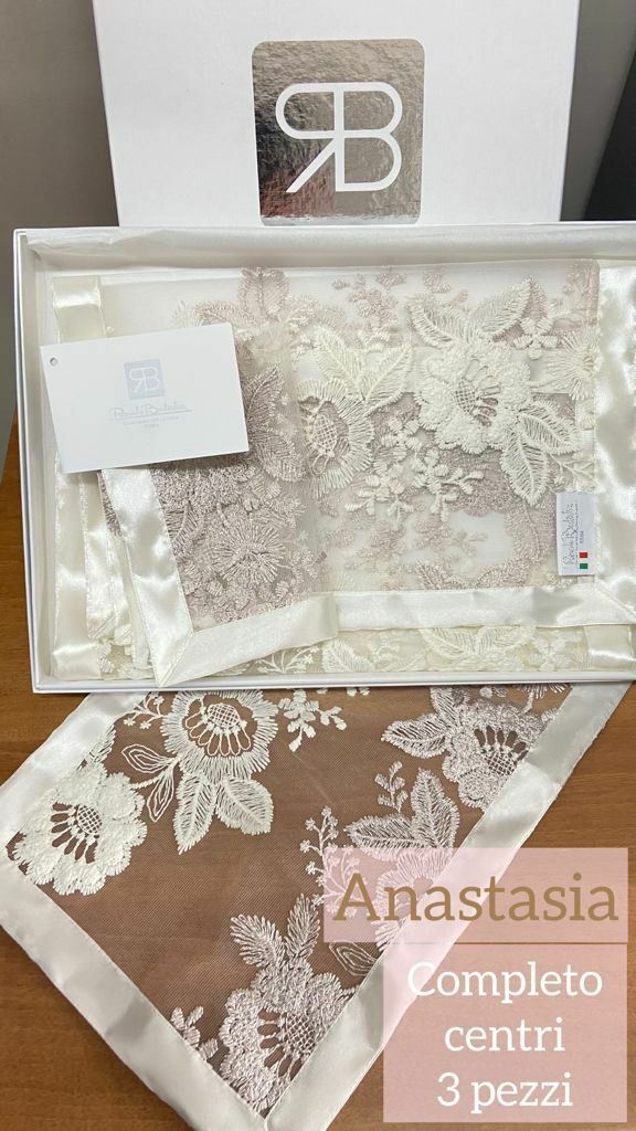 Complete Tris Doilies 3 Pieces Renato Balestra "Anastasia" Fantasy Flowers